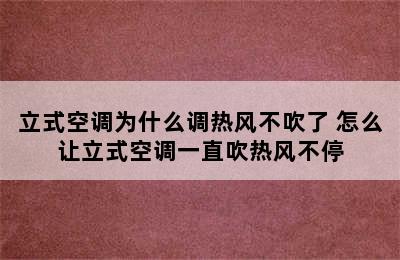 立式空调为什么调热风不吹了 怎么让立式空调一直吹热风不停